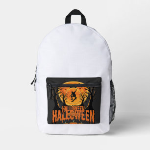 Halloween-Skateboard-Mond-Design Halloween Bedruckter Rucksack