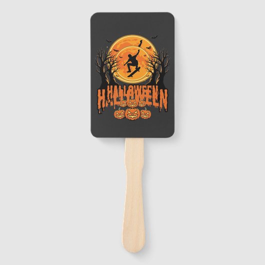 Halloween Skateboard Mond Design Halloween Fächer (Vorderseite)