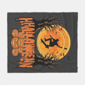 Halloween-Skateboard-Mond-Design Halloween Fleecedecke (Vorderseite (Horizontal))