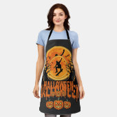 Halloween Skateboard Mond Design Halloween Schürze (Getragen)