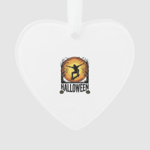 Halloween Skateboard Mond Vintage Vektor Design_1 Ornament