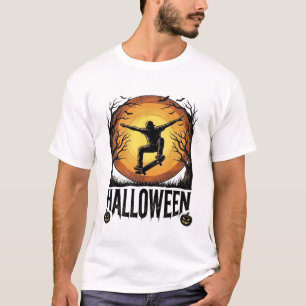 Halloween Skateboard Mond Vintage Vektor Design_1 T-Shirt