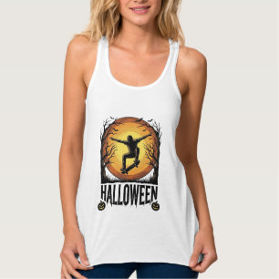 Halloween-Skateboard-Mond-Vintage-Vektordesign_1 Tank Top