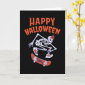 Halloween Skateboard Skelett Karte (Gelbe Blume)