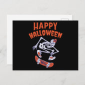 Halloween Skateboard Skelett Postkarte (Vorne/Hinten)