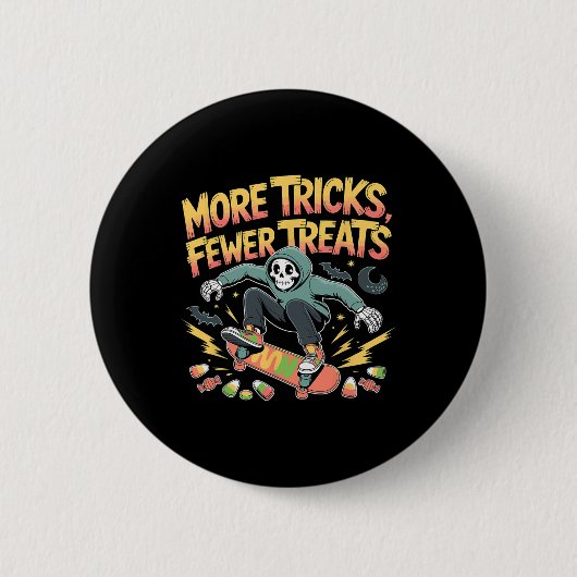 Halloween Skateboard Tricks Skelettkandy Jugend Button (Vorderseite)