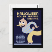 Halloween-Skaten-Karneval Postkarte (Vorne/Hinten)