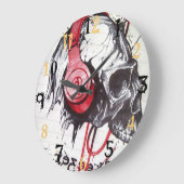 Halloween Skeezer HABEN EINEN schönen Tag Große Wanduhr (Winkel)