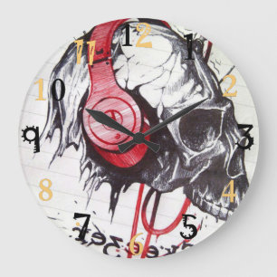 Halloween Skeezer HABEN EINEN schönen Tag Große Wanduhr