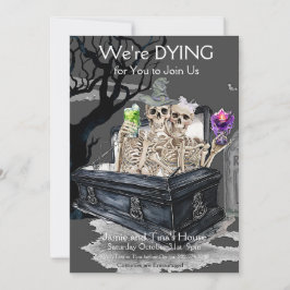 Halloween Skeletal Couple Costume Party Einladung