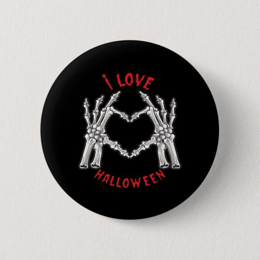 Halloween Skeletal Hands Herz Funny Sprichwort Button (Vorderseite)