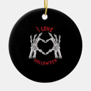 Halloween Skeletal Hands Herz Funny Sprichwort Keramik Ornament
