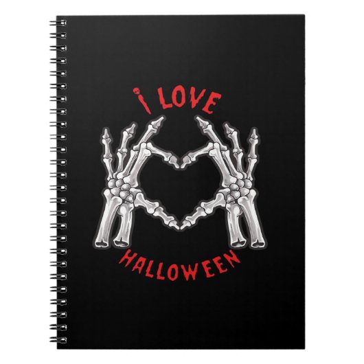 Halloween Skeletal Hands Herz Funny Sprichwort Notizblock (Vorderseite)
