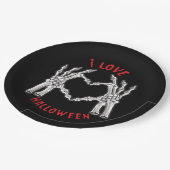 Halloween Skeletal Hands Herz Funny Sprichwort Pappteller (Schrägansicht)