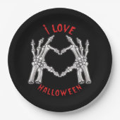 Halloween Skeletal Hands Herz Funny Sprichwort Pappteller (Vorderseite)