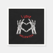 Halloween Skeletal Hands Herz Funny Sprichwort Serviette (Vorderseite)