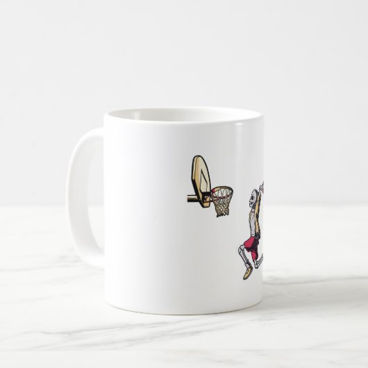 Halloween Skeletball Basketball Spieler Kostümskul Kaffeetasse (Vorderseite Links)
