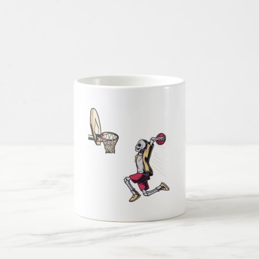 Halloween Skeletball Basketball Spieler Kostümskul Kaffeetasse (Mittel)