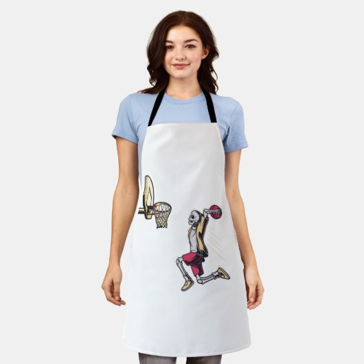 Halloween Skeletball Basketball Spieler Kostümskul Schürze (Getragen)