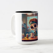 Halloween Skeleton #2 Zweifarbige Tasse (Vorderseite Links)