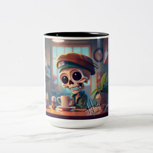 Halloween Skeleton #2 Zweifarbige Tasse (Mittel)