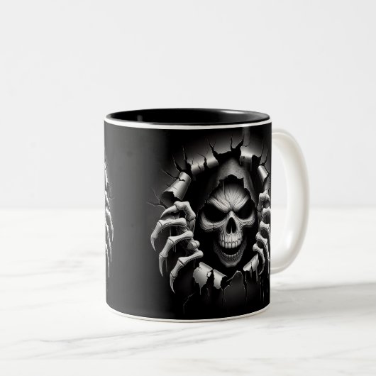 Halloween Skeleton 3 D Mug Zweifarbige Tasse (VorderseiteRechts)