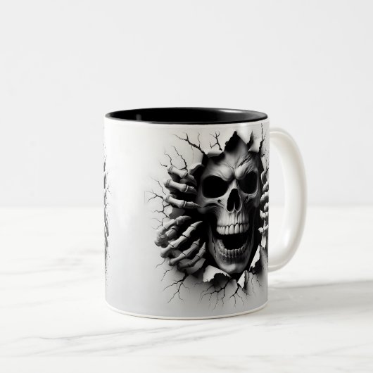 Halloween Skeleton 3 D Mug Zweifarbige Tasse (VorderseiteRechts)
