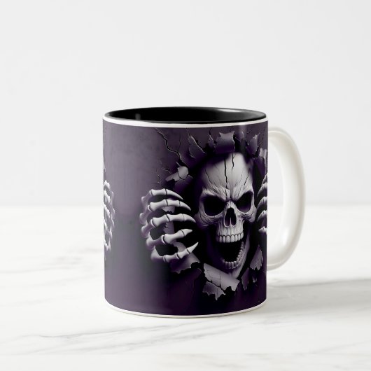 Halloween Skeleton 3 D Mug Zweifarbige Tasse (VorderseiteRechts)