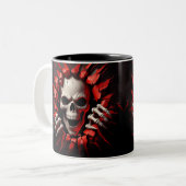 Halloween Skeleton 3 D Mug Zweifarbige Tasse (Vorderseite Links)