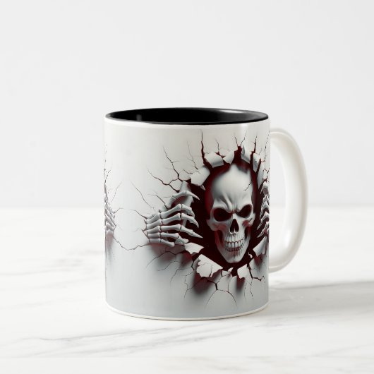Halloween Skeleton 3 D Mug Zweifarbige Tasse (VorderseiteRechts)