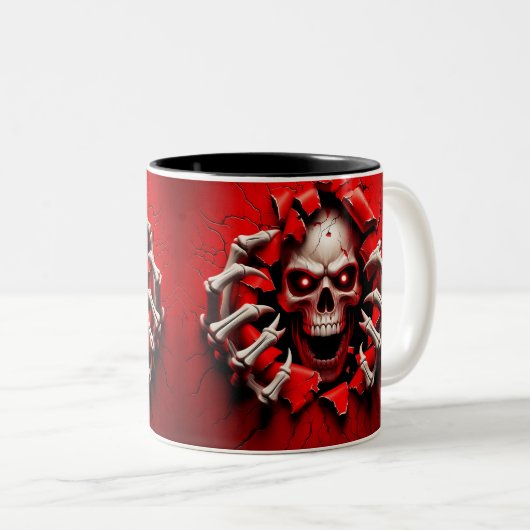 Halloween Skeleton 3 D Mug Zweifarbige Tasse (VorderseiteRechts)