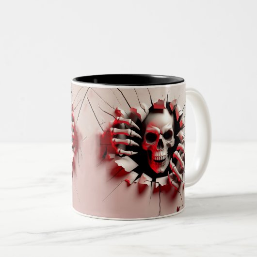 Halloween Skeleton 3 D Mug Zweifarbige Tasse (VorderseiteRechts)