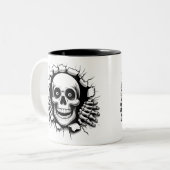 Halloween Skeleton 3 D Mug Zweifarbige Tasse (Vorderseite Links)