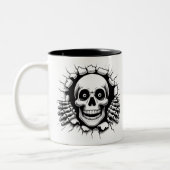 Halloween Skeleton 3 D Mug Zweifarbige Tasse (Links)