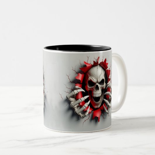 Halloween Skeleton 3 D Mug Zweifarbige Tasse (VorderseiteRechts)