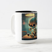 Halloween Skeleton #3 Zweifarbige Tasse (Vorderseite Links)
