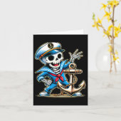 Halloween Skeleton Anchor Sailor Karte (Gelbe Blume)