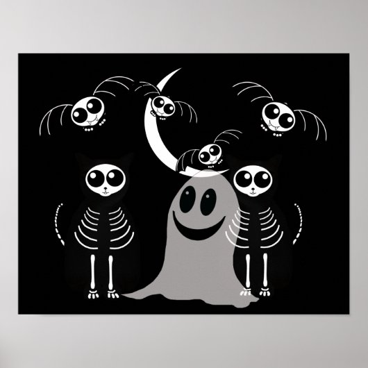 Halloween Skeleton Animals Gang Poster (Vorne)