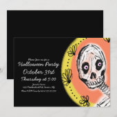 Halloween Skeleton Art Party Einladung (Vorne/Hinten)