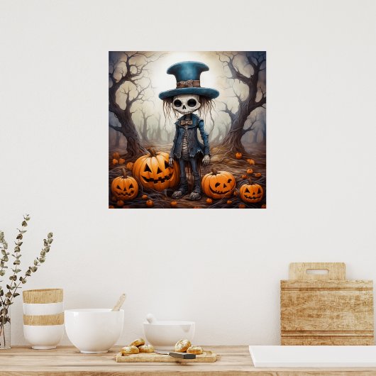 Halloween Skeleton Art Poster (Küche)