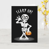 Halloween Skeleton auf Black Karte (Gelbe Blume)