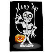 Halloween Skeleton auf Black Mittlere Geschenktüte (Vorderseite)