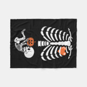 Halloween Skeleton Baby Rib Cage Maternity Pregnan Fleecedecke (Vorderseite (Horizontal))