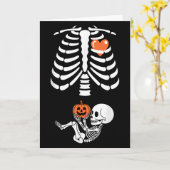 Halloween Skeleton Baby Rib Cage Maternity Pregnan Karte (Gelbe Blume)