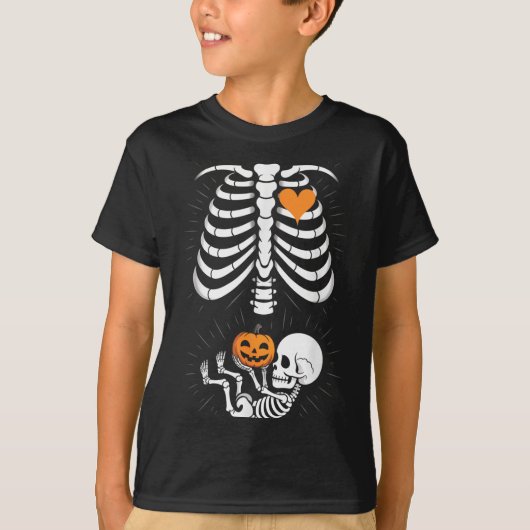 Halloween Skeleton Baby Rib Cage Maternity Pregnan T-Shirt (Vorderseite)