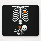 Halloween Skeleton Baby Rib Cage Pregnant Pumpkin Mousepad (Vorne)