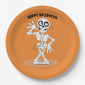 Halloween Skeleton Background Pappteller (Vorderseite)
