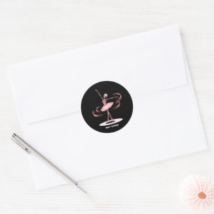 Halloween Skeleton Ballerina Ballerina Tanz Kostüm Runder Aufkleber