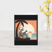 Halloween Skeleton Beach Palm Tree Karte (Gelbe Blume)