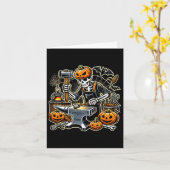 Halloween Skeleton Blacksmith Karte (Gelbe Blume)